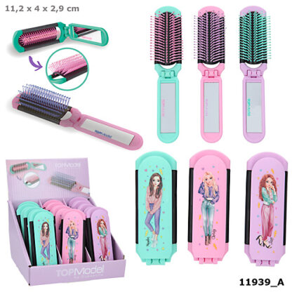 TOPModel Folding Hairbrush With Mirror (*)