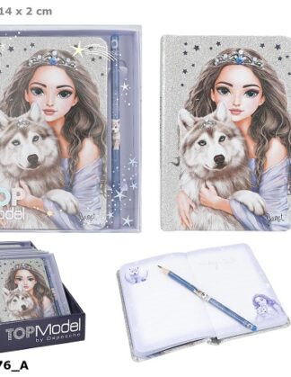 TOPModel Notebook with Pencil Wolf