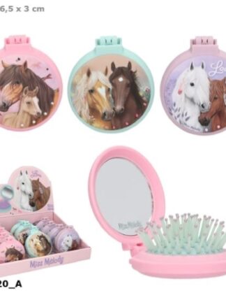 Miss Melody Folding Hairbrush With Mirror