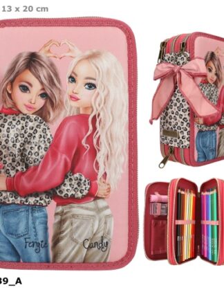 TOPModel Filled Pencil Case Triple Leoheart