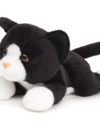 UNITOYS Kass lamav 20 cm must-valge