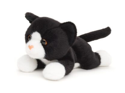 UNITOYS Kass lamav 20 cm must-valge
