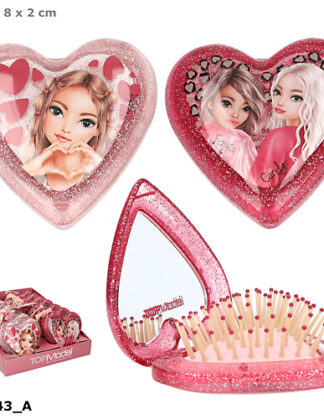 TOPModel Folding Hairbrush With Mirror Leoheart