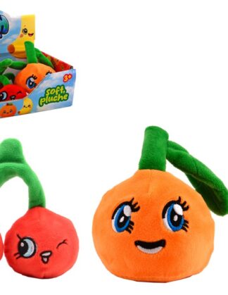 JOHNTOY Slow rise plush fruit in display, 3 asst.